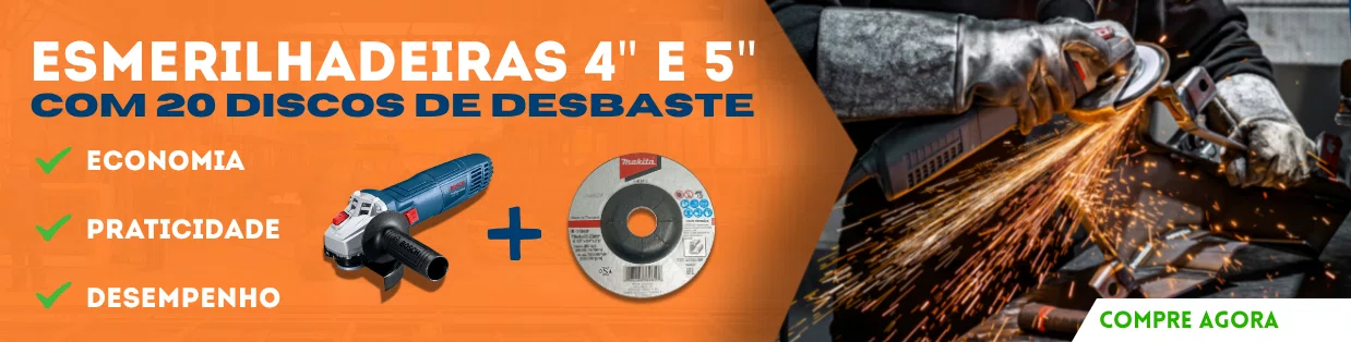 Esmerilhadeira 4" e 5" + 20 Discos de Desbaste