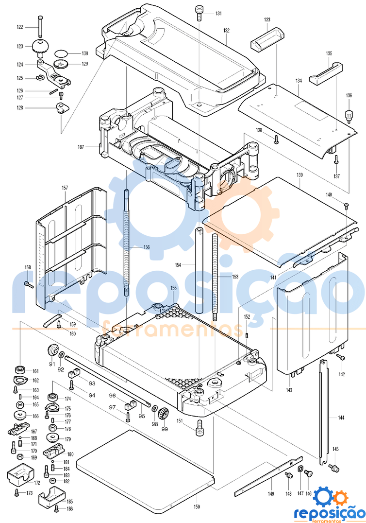 Vista Explodida Serra mármore Makita 2012nb