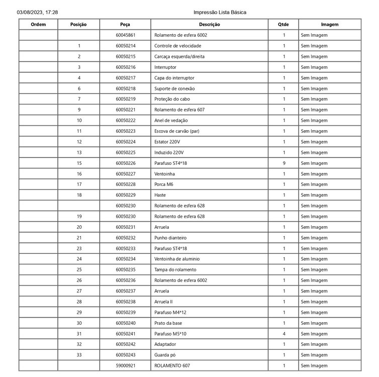 Vista Explodida Ws4265 L