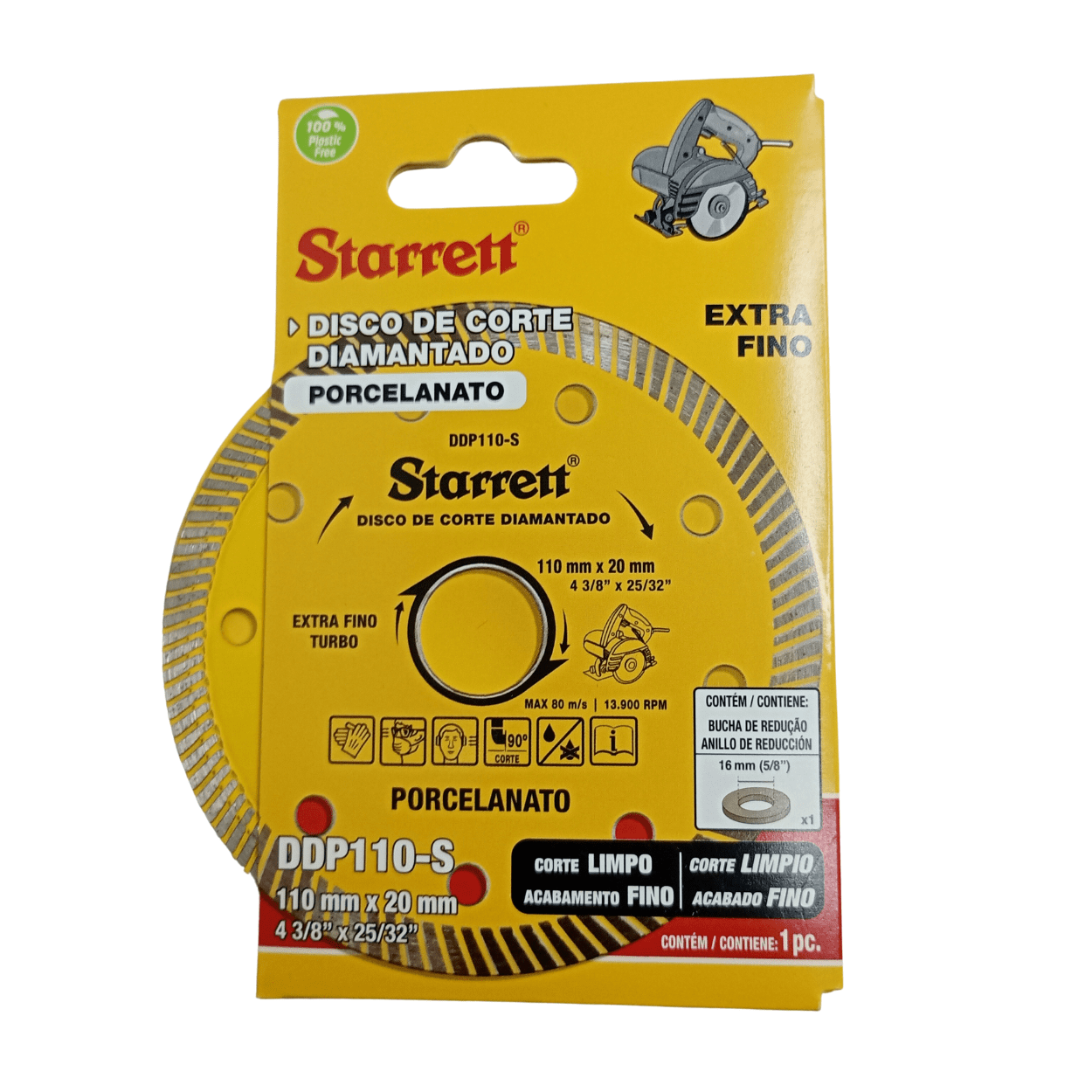 Disco De Corte Diamantado Para Porcelanato 110X20Mm Starrett - Ddp110-S