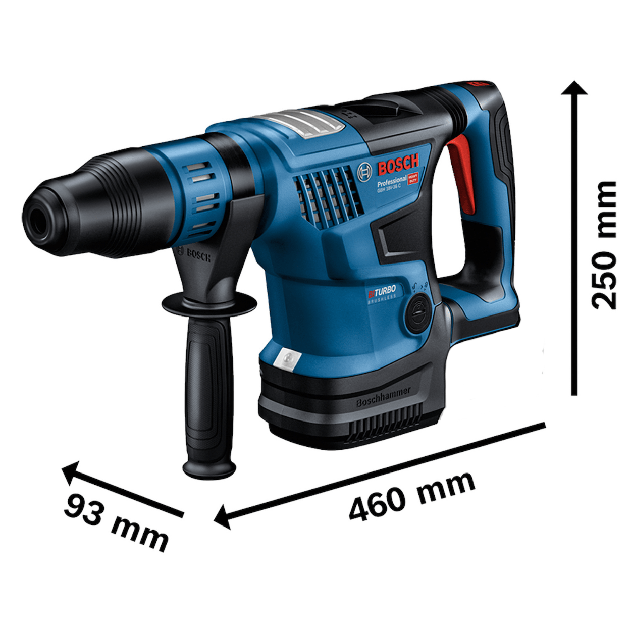 Kit Bosch Martelo Perfurador/Rompedor GBH 18V-36C com Maleta + 2 Baterias 8Ah Pro Core e Carregador 220V