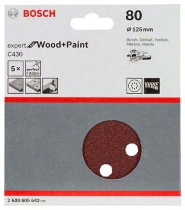 Disco Tecido Auto Aderente Expert Wood+Paint 125 Gr.80 Bosch - 2608605642