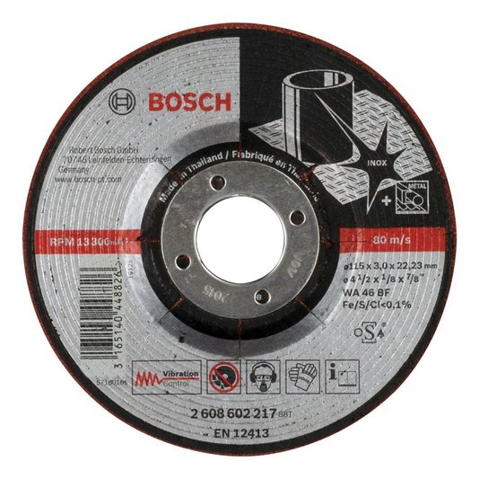 DISCOS DE DESBASTE BOSCH P/ INOX 4.1/2 - 2608602217
