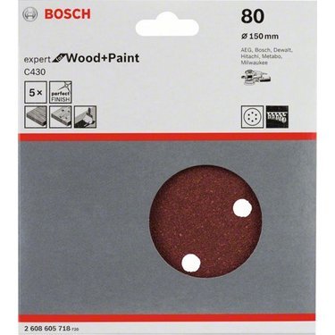 Disco Tecido Auto Aderente Expert Wood+Paint 150 Gr.80 - 2608605718 - Bosch