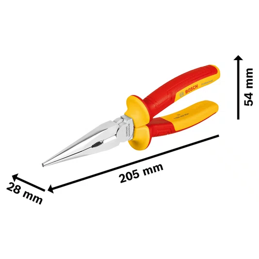Alicate De Pontas Longas Retas 200Mm Vde Pro Bosch - 1600A02Ne3