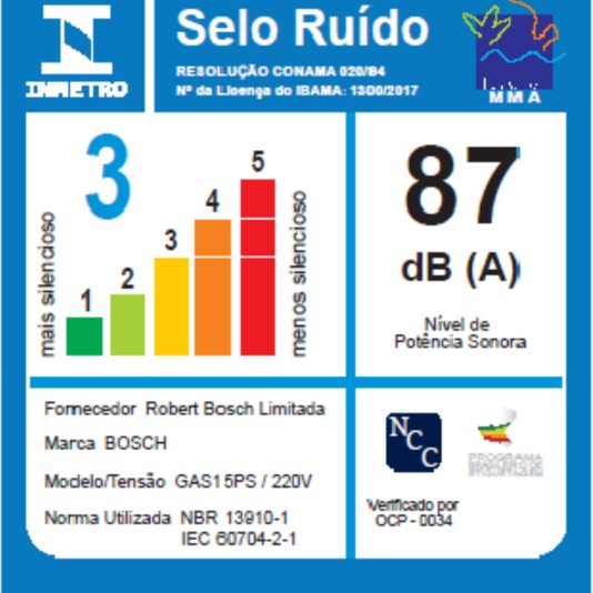 Aspirador De Po Umido/Seco Gas 15 Ps 06019E51E0 - Bosch