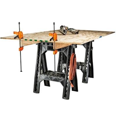 Par De Cavaletes De Fixação Multiuso Com 2 Grampos Sawhorse Worx - Wx065