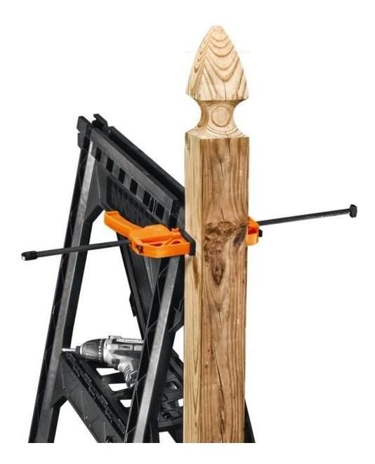 Par De Cavaletes De Fixação Multiuso Com 2 Grampos Sawhorse Worx - Wx065