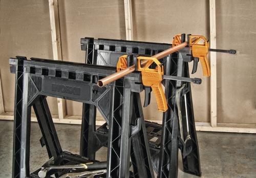 Par De Cavaletes De Fixação Multiuso Com 2 Grampos Sawhorse Worx - Wx065
