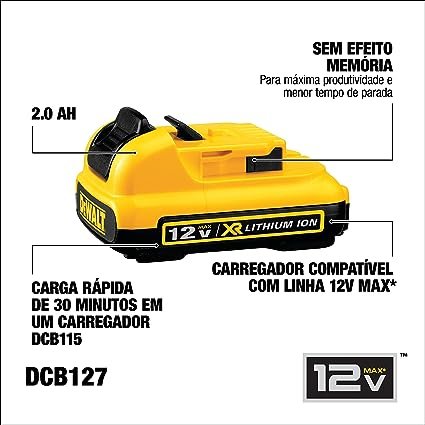 Bateria 3Ah 12V Li-Ion Xr Dewalt - Dcb124