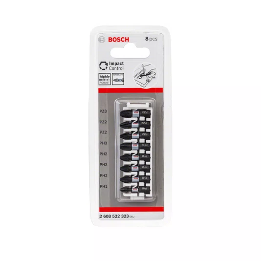 Bosch Jogo De Bits Philips E Pozidriv 25Mm Impact Control Com 8 Peças - 2608522323