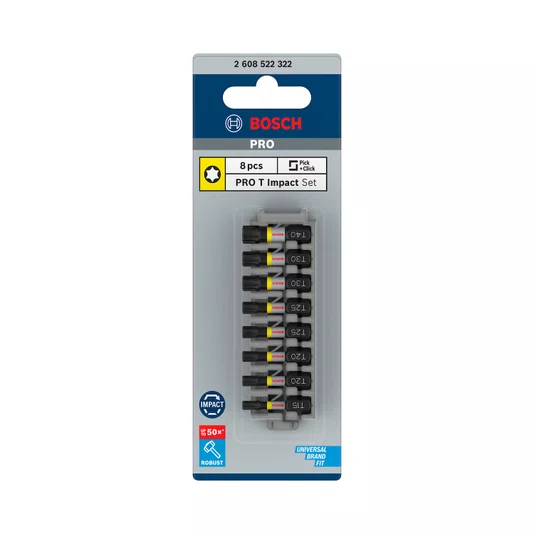 Bosch Kit De Bits Torx 25Mm Pro Impact Com 8 Peças - 2608522322