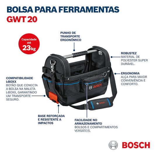 Bolsa Para Ferramentas Bosch Gwt 20 1600A025L6