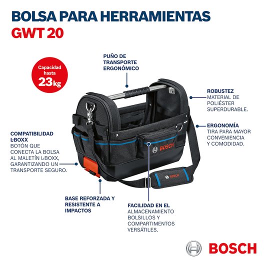 Bolsa Para Ferramentas Bosch Gwt 20 1600A025L6