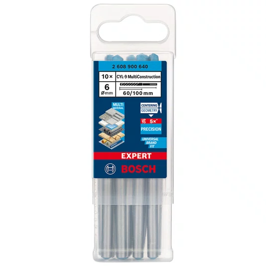 Broca Cyl9 Multiconstruction 10 Peças 6X60X100Mm Bosch - 2608900640