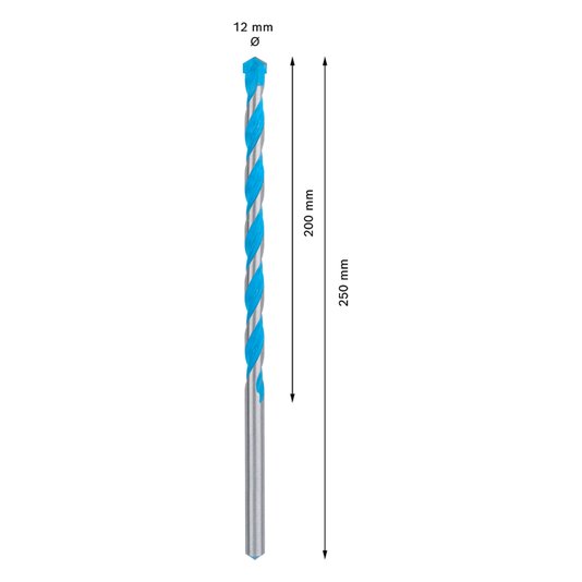 Broca Cyl9 Multiconstruction 12X200X250Mm Bosch - 2608901486
