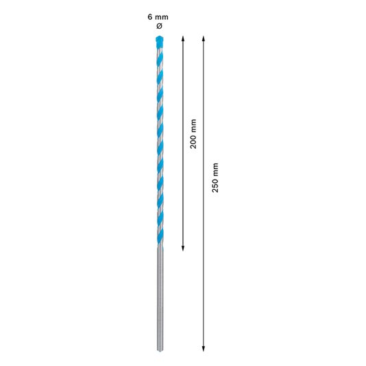 Broca Cyl9 Multiconstruction 6X200X250Mm Bosch 2608901481