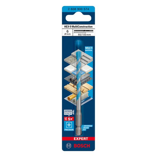 Broca Hex9 Multiconstruction 6X60X100 2608900574 - Bosch