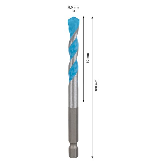 Broca Multiconstruction Hex9 8X50X100Mm Bosch - 2608900581