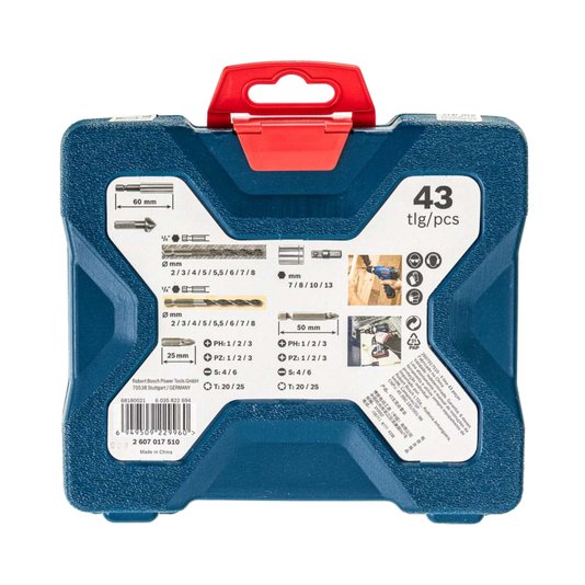 Kit De Pontas E Brocas X-Line 43 Peças 2607017510 - Bosch