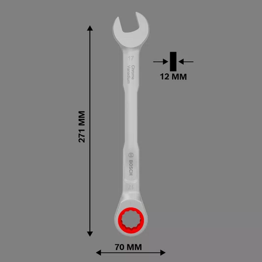 Chave Combinada Com Catraca 17 Mm 1600A03Ah2000