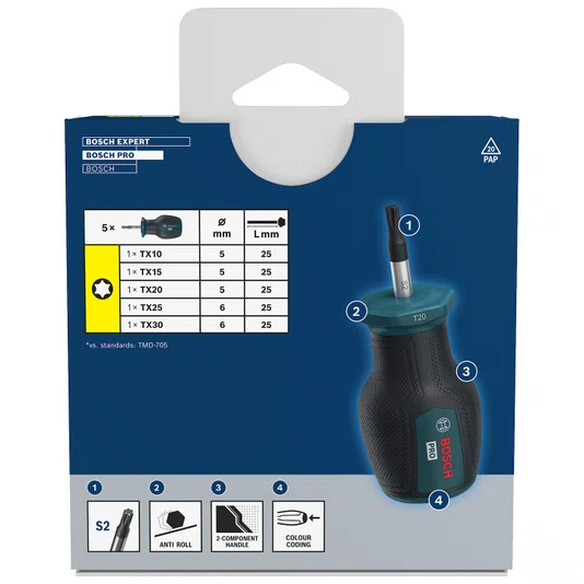Chave Curta Bosch Pro Tx Jogo 5 Pecas 1600A039Pu