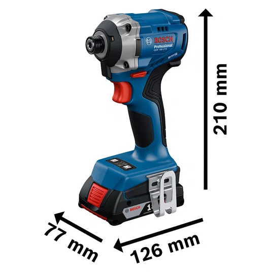 Kit Chave De Impacto 6,35Mm(1/4") Gdr 18V-215 + 2 Baterias 2Ah + Carregador Bivolt E Maleta Bosch - 06019N20E6
