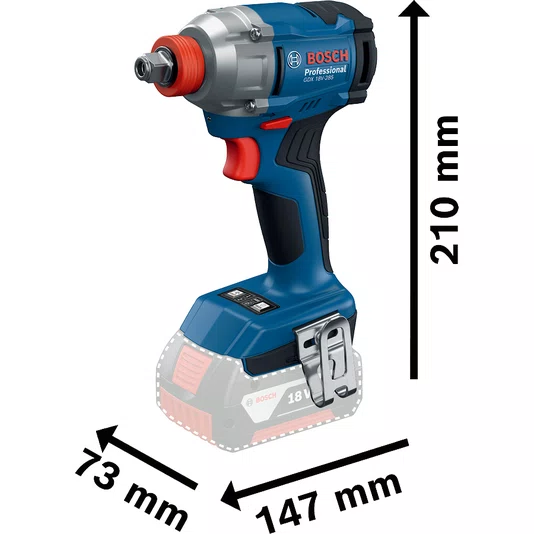 Bosch Kit Chave De Impacto Gdx 18V-285 + 2 Baterias 2Ah + Carregador Bivolt E Maleta - 06019N21E6