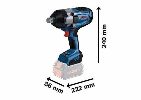 Chave De Impacto A Bateria Gds 18V-1050 H  Bosch - 06019J85E1