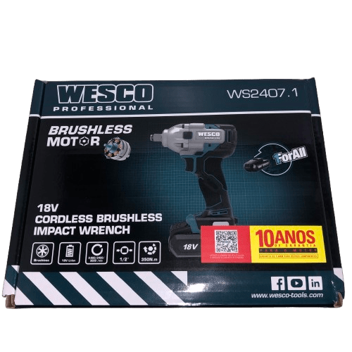 Chave Impacto Brushless 1/2" 18V Ws2407.1 - Wesco