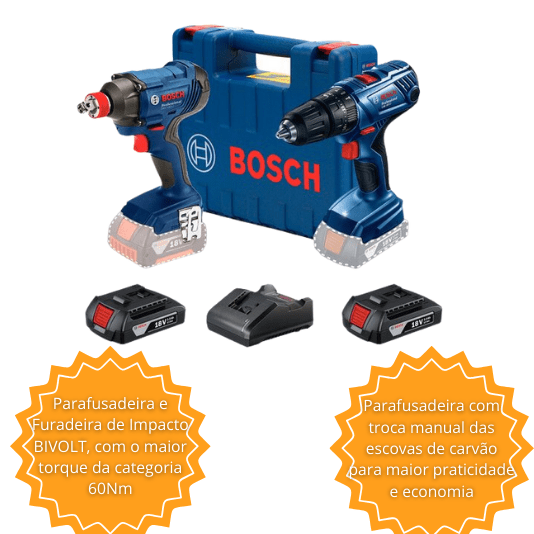 Combo Furad. Gsb / Chave Imp. Gdx 180-Li - 06019G52E2 - Bosch