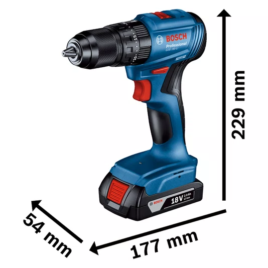 Bosch Kit Parafusadeira De Impacto Gdr 18V-215 + Parafusadeira/Furadeira De Impacto Gsb 185-Li + 2 Baterias 2Ah + Carregador Bivolt E Maleta - 06019N20E7