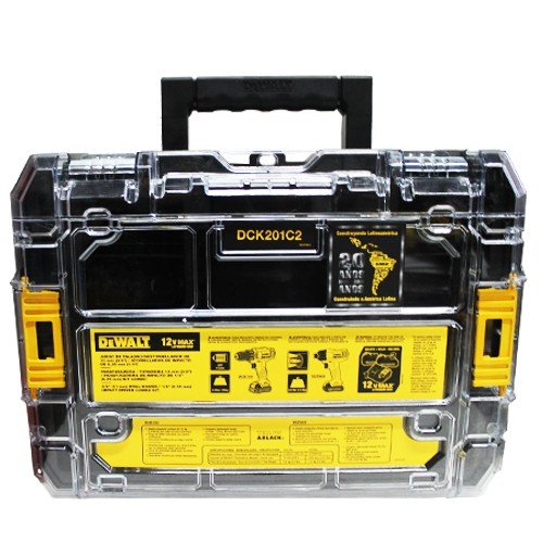 Kit Dewalt Parafusadeira/Furadeira 3/8" Dcd700 + Parafusadeira De Impacto 1/4" + 2 Baterias 1,3Ah + Carregador Bivolt E Maleta T-Stak - Dcf805 Dck201C2-Br - Dewalt