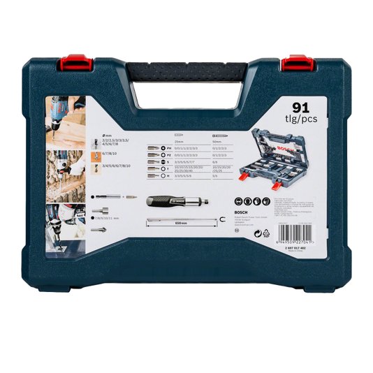 Kit De Pontas E Brocas V-Line 91 Un. Bosch - 2607017402