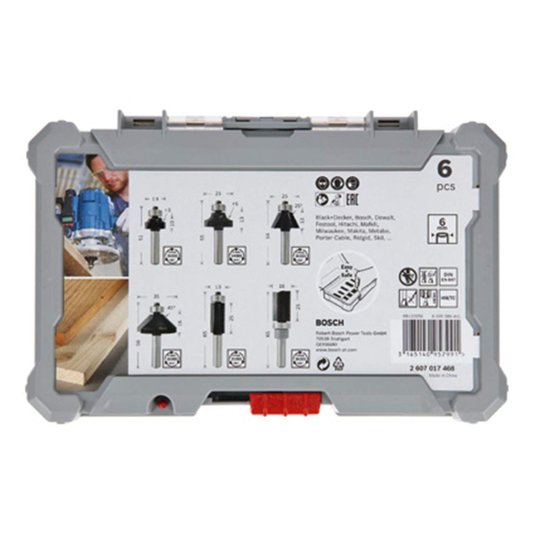 Conjunto De Fresas 6 Pcs Acabamento Haste 6Mm - 2607017468 - Bosch