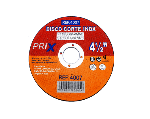 Disco Corte Inox 4 1/2 X 1,0 Prix . - 4007 - Lotus