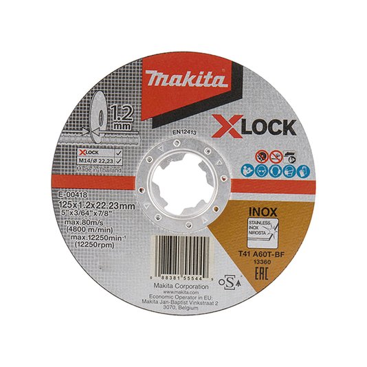 Disco Corte X-Lock 125X1.2X22.23 P/ Inox - E-00418 - Makita