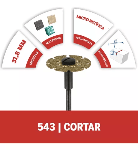 Disco De Carboneto Tungstenio Para Cortar Dremel - 543 - 26150543Aa