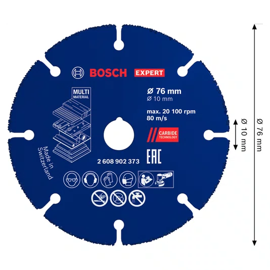 Disco De Corte 76X10Mm De Carvide Expert Multimaterial Bosch - 2608902373
