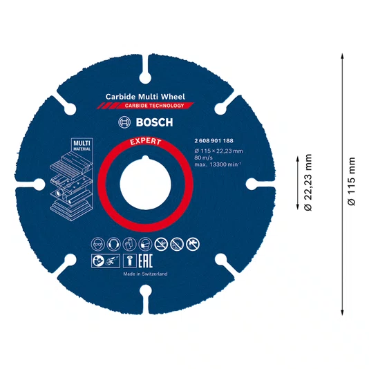 Disco De Corte Carbide Multiwheel 115Mm Bosch - 2608901188