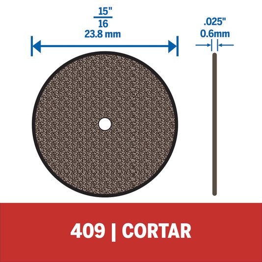 Disco Corte 15/16" 0,6Mm 36Pçs Dremel 409 - 2615000409