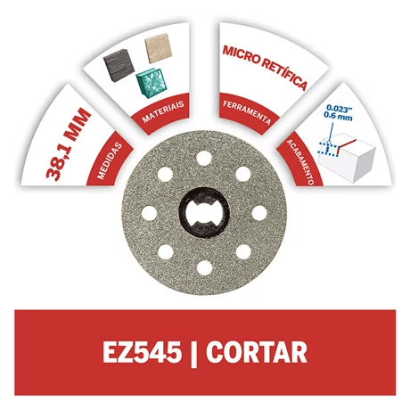 Disco De Corte Diamantado 38Mm 1-1/2" Dremel - Ez-545 - 2615E545Ad