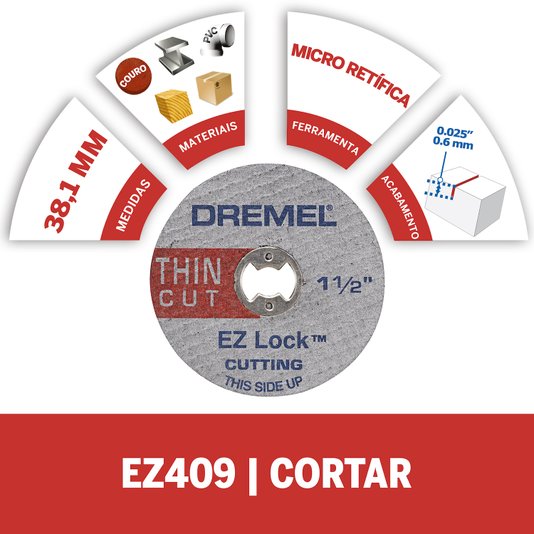 Disco De Corte Fino De 38,1Mm Com Espessura De 0,6Mm (Ez409)
