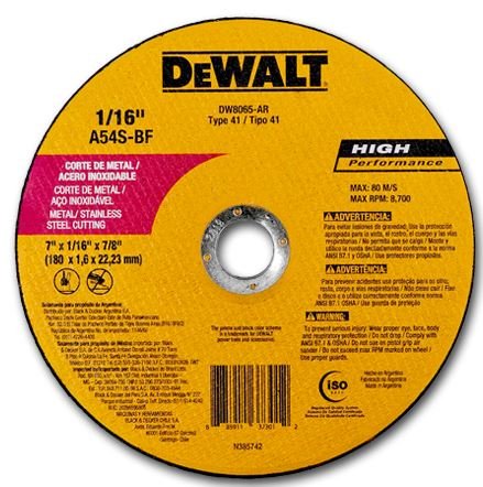 Disco De Corte Metal Fino Dewalt 7" - Dw8065  Z