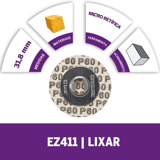 Disco De Lixa 31,8Mm Grão Grosso C/Troca Rápida Dremel - Ez411Sa - 2615E411Ad