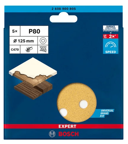 Disco De Lixa Expert C470 G80 125Mm Bosch - 2608900805