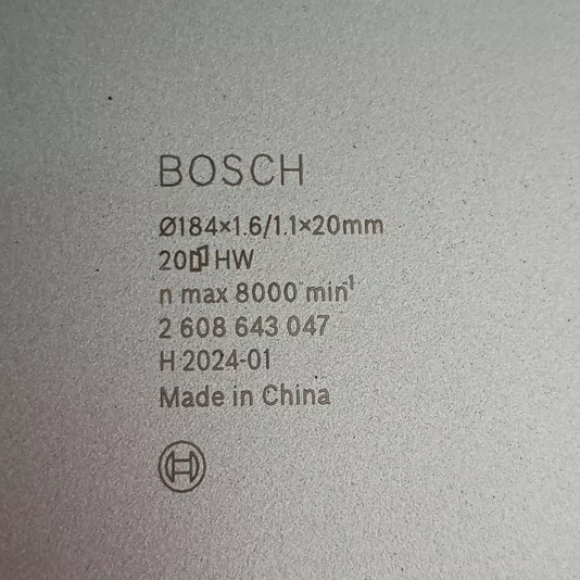 Bosch Disco De Serra Circular 184X20Mm 20 Dentes Para Madeira Pro Wood - 2608643047
