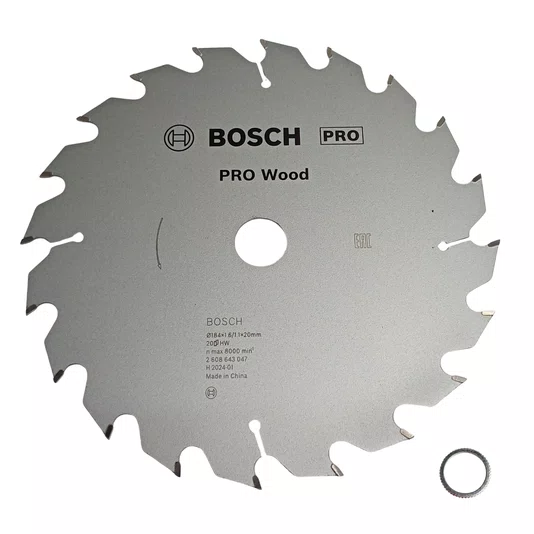 Bosch Disco De Serra Circular 184X20Mm 20 Dentes Para Madeira Pro Wood - 2608643047
