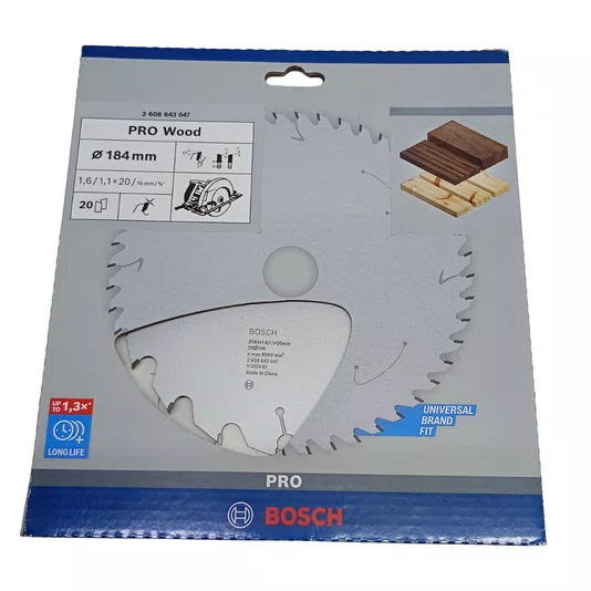Bosch Disco De Serra Circular 184X20Mm 20 Dentes Para Madeira Pro Wood - 2608643047