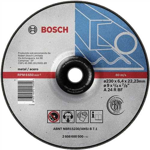 Disco Desbaste 9" P/ Metal Grão 24 - 2608600500 - Bosch